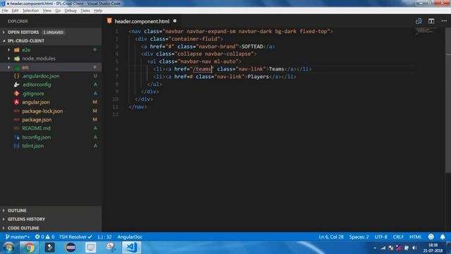 23 Working on the Header and Footer using Angular. смотреть онлайн