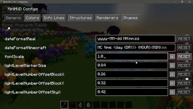 Minecraft Java 1.18.1 MiniHUD Mini Hud Fabric Mod for Minecraft 1.18.1 смотреть онлайн
