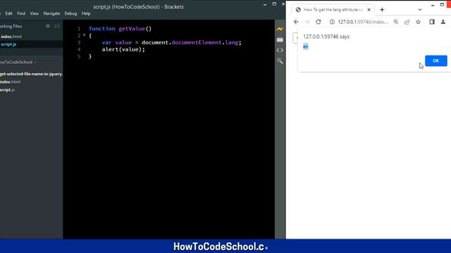 Get lang attribute value with JavaScript [HowToCodeSchool.com] смотреть онлайн