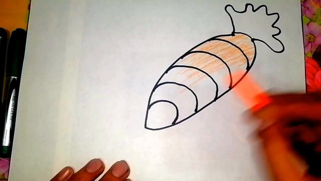 drawing carrots for children /Bolalar uchun sabzi rasm chizish/Как нарисовать морковь для детей art смотреть онлайн