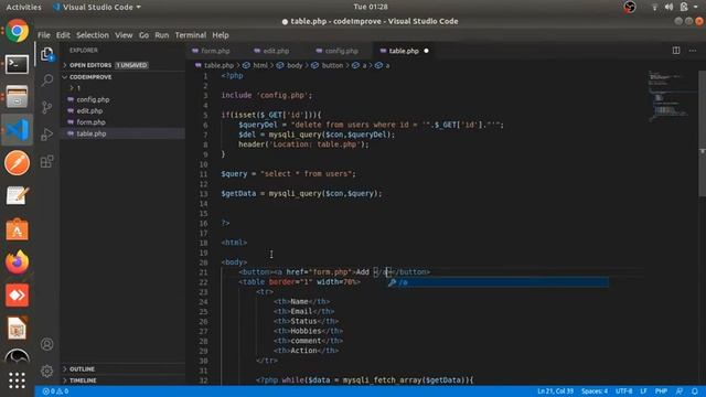 Complete CRUD operation in PHP with MySQLi Part # 7 | PHP Tutorials in Hindi смотреть онлайн