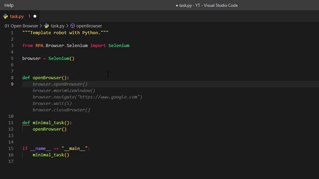Robot Framework (Robocorp) RPA - Opening a Browser - Python смотреть онлайн