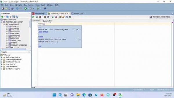 1. Oracle DB Connection | SQL Basic Commands | PL/SQL Developer Course | TechView Team