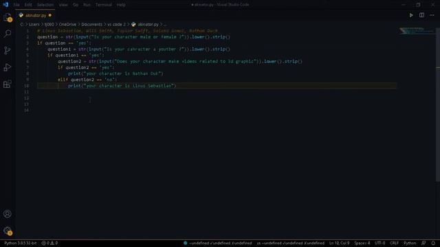 Making a smaller version of akinator game with if and else смотреть онлайн
