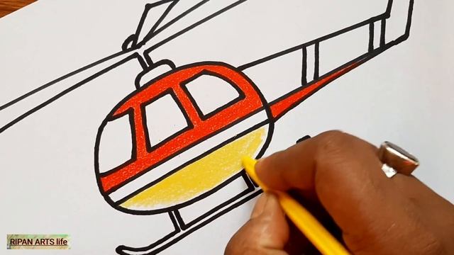 How to draw a helicopter easy | Air transport drawing for beginners | смотреть онлайн