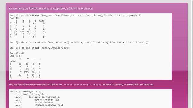 Getting pandas dataframe from list of nested dictionaries смотреть онлайн