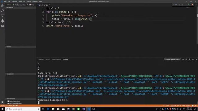 PYTHON 03. Perintah Perulangan for & while смотреть онлайн