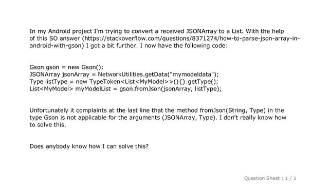 Android : How to convert JSONArray to List with Gson? смотреть онлайн