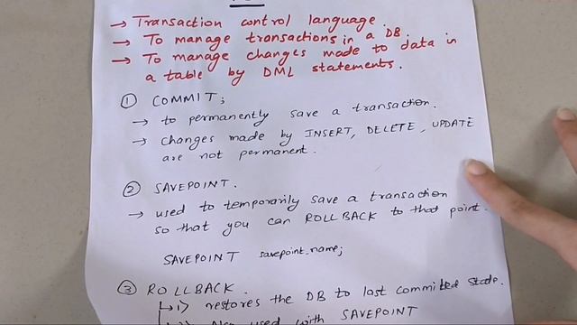 TCL- TRANSACTION CONTROL LANGUAGE смотреть онлайн