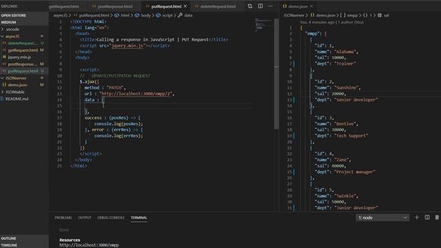PUT request in JSON server смотреть онлайн