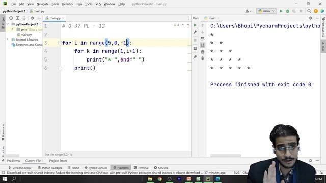 Star Patterns Python Program #5 | Star Patterns python playlist смотреть онлайн