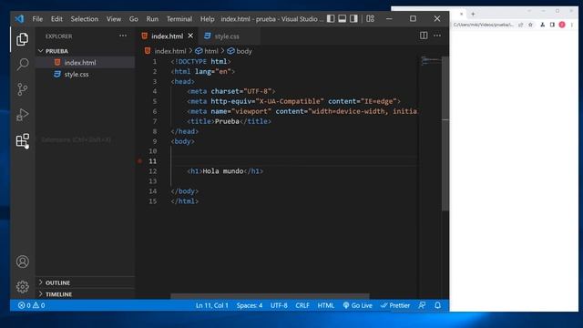 como ENLAZAR HTML con CSS en visual studio CODE ? смотреть онлайн
