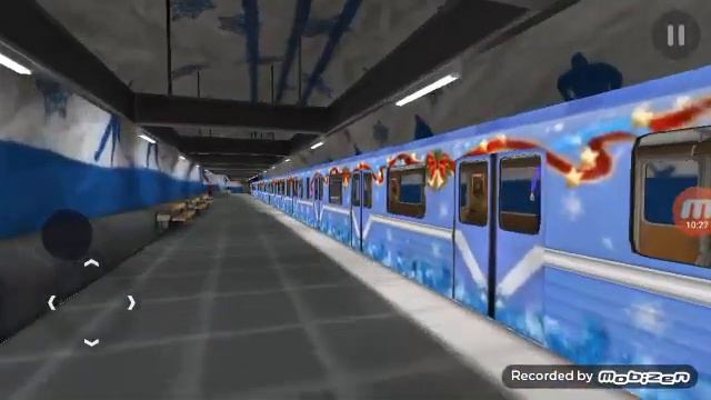 Симулятор метро 3D Режим пассажира на новогоднем поезде смотреть онлайн