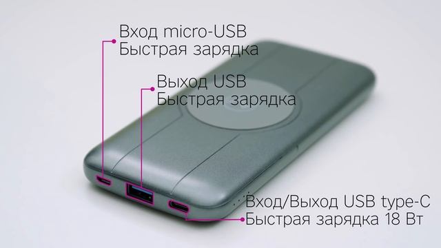 Внешний аккумулятор с беспроводной зарядкой Olmio QW-10 смотреть онлайн