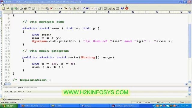Static method | Java Basics | Core Java | Java Tutorial смотреть онлайн