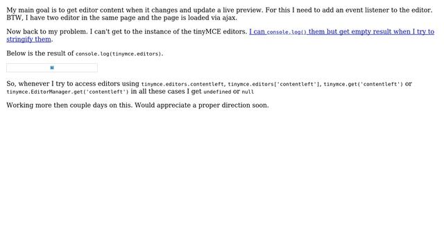 Wordpress: How to get WP editors tinyMCE instances? смотреть онлайн