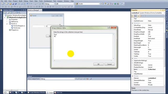 Создание элемента ComboBox на C# смотреть онлайн