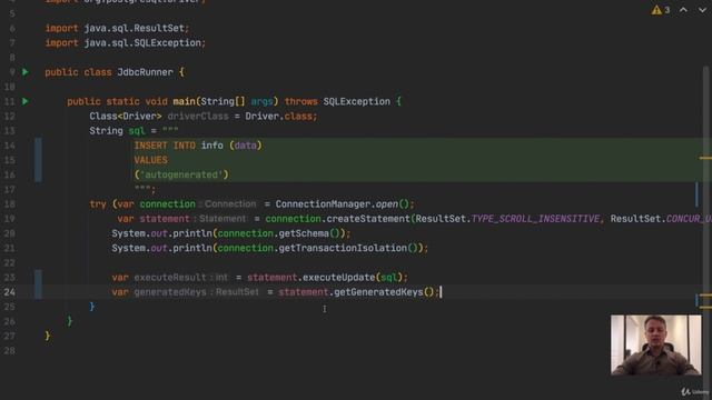 JDBC 8.ResultSet. Generated Keys