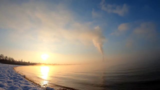 Курахово. Зимний закат в -17. (time lapse) смотреть онлайн
