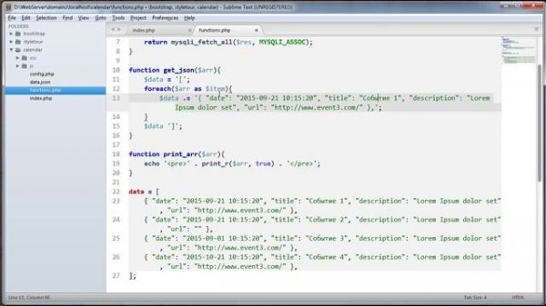 jQuery Event Calendar - Календарь событий. Урок 2