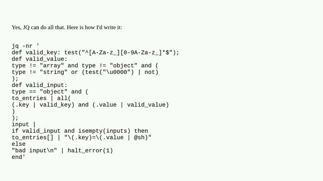How to validate a JSON with jq? смотреть онлайн