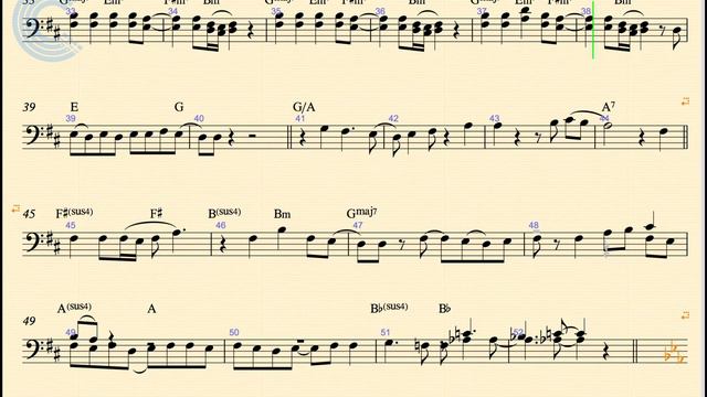 Double Bass - Ain't No Mountain High Enough - Diana Ross - Sheet Music, Chords, & Vocals смотреть онлайн