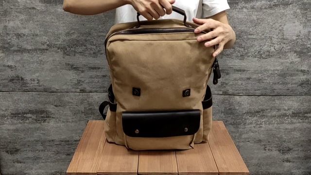 Рюкзак из канваса Orlen Pack KS-14. Кожанный рюкзак для мужчин. Женский рюкзак. смотреть онлайн