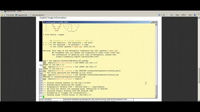 Exploiting via Metasploit Command Line смотреть онлайн