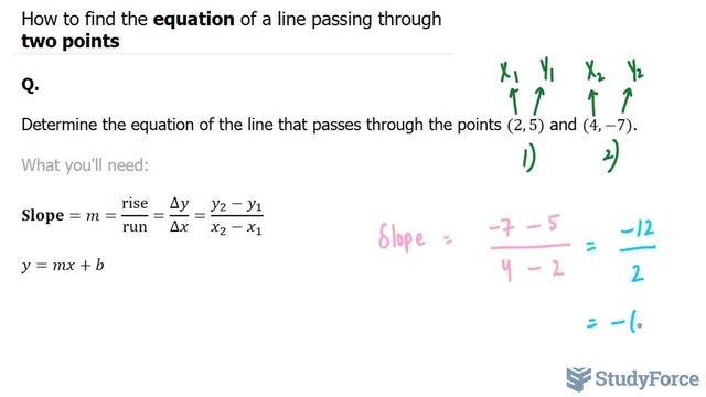 ? How to find the equation of a line passing through two points смотреть онлайн