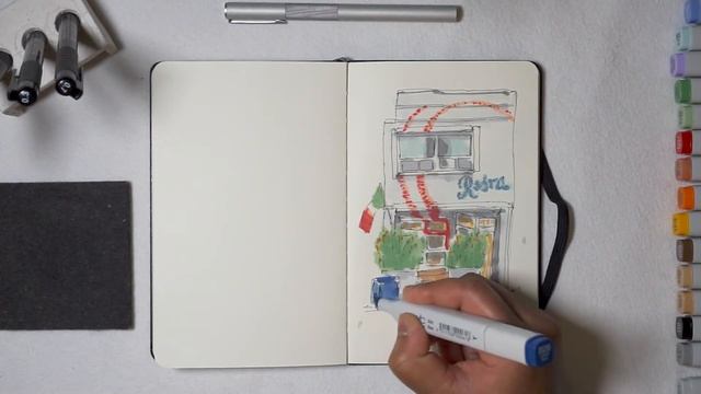 Cozy Italian restaurant realtime sketch смотреть онлайн