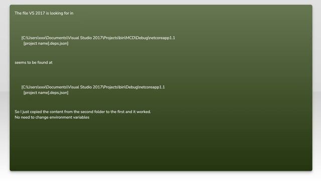 Scaffolding error : deps.json doesn't exist смотреть онлайн