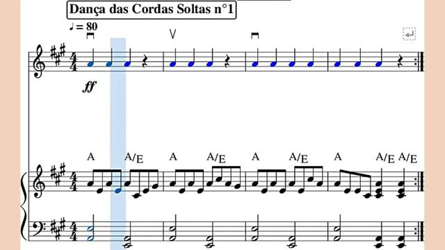DANÇA DAS CORDAS SOLTAS 1 - ACOMPANHAMENTO CORDA LÁ  Apostila Na Descrição AULA DE VIOLINO INICIANT
