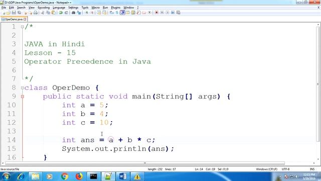 Operator precedence in Java | Lesson - 15 | Java in Hindi смотреть онлайн