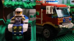 Lego City (Лего Сити) пожарная станция - опасный пикник и спасение леса
