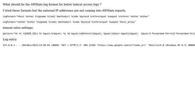 AWStats log format for tomcat access logs which has X-Forwarded-For (2 Solutions!!) смотреть онлайн