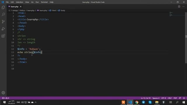 تعلم php خطوة بخطوة للاحتراف الدرس 12 خاصية strlen لعد عدد الاحرف للقيم смотреть онлайн