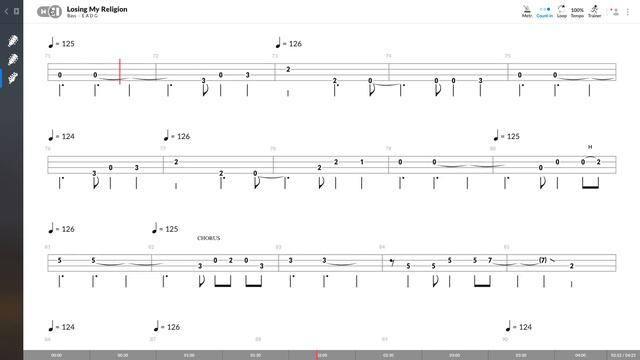 R.E.M. - Losing My Religion (BASS TAB PLAY ALONG)