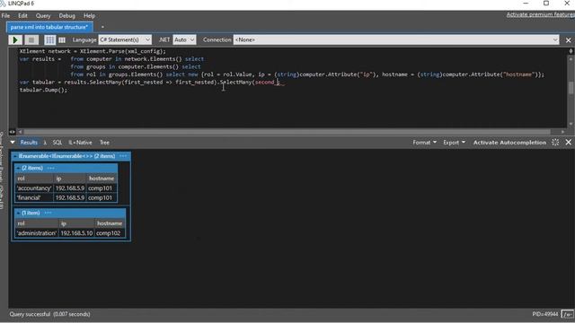 LINQ / 6. Parse hierarchical XML into tabular and hierarchical structure смотреть онлайн
