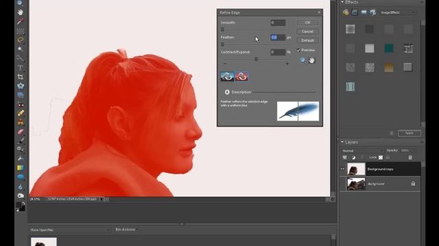 Photoshop Elements Refine Edges Feathering смотреть онлайн