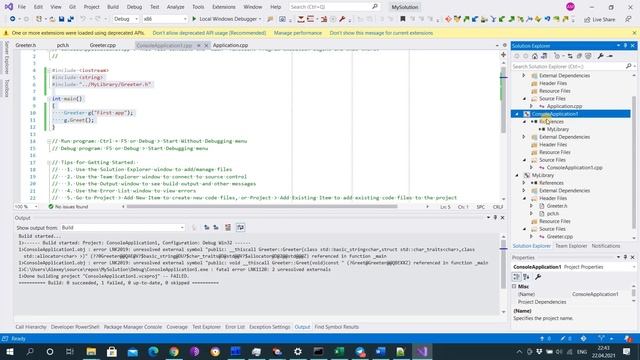 Использование библиотек в Visual Studio