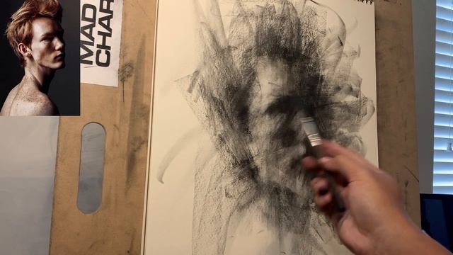 PULLING A FACE OUT OF CHAOS [CHARCOAL DRAWING TUTORIAL] смотреть онлайн
