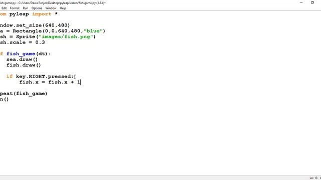 How to use keyboard events in Pyleap | Fish Game смотреть онлайн