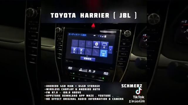 Toyota Harrier JBL Wireless CarPlay & Andriod Auto With AppStore