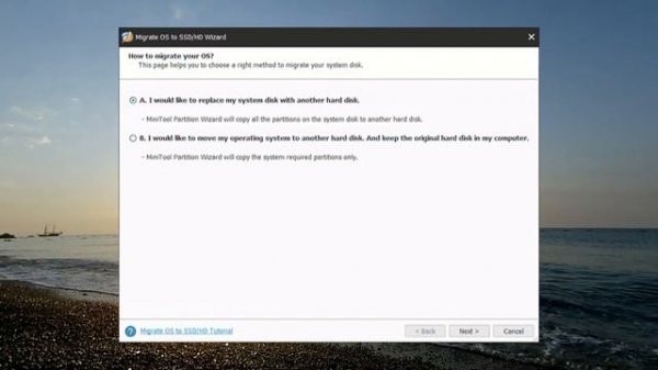 Перенос Windows 10 на SSD или другой диск в MiniTool Partition Wizard Free