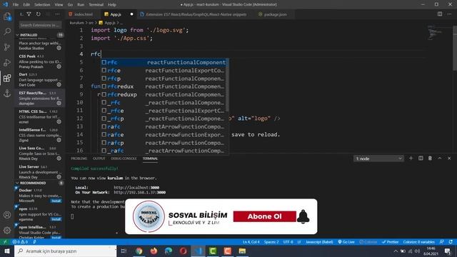 React Yazımını Kolaylaştıran Eklentiler - React Extensions for Visual Studio Code & Google Chrome! смотреть онлайн
