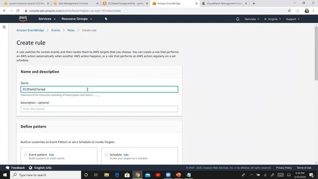 Amazon EventBridge - Invoke Lambda on EC2 State Change and send message to SQS смотреть онлайн