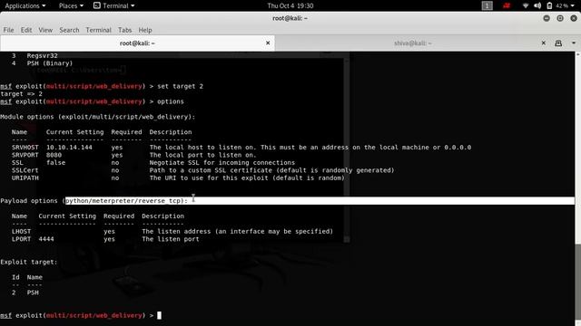 Command shell to meterpreter (using powershell) смотреть онлайн