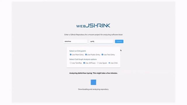 WebJShrink: A Web Service for Debloating Java Bytecode (Teaser, ESEC/FSE 2020) смотреть онлайн