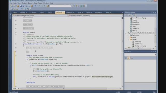 How to build a Pacman game in XNA - 20. MapBuilder - SaveScreen смотреть онлайн