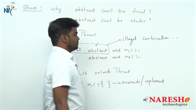 Why abstract can't be final & abstract can't be static? | Core Java FAQs | Naresh IT смотреть онлайн